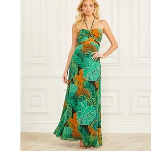 Guess Green Sleeveless Spaghetti Strap Sundress